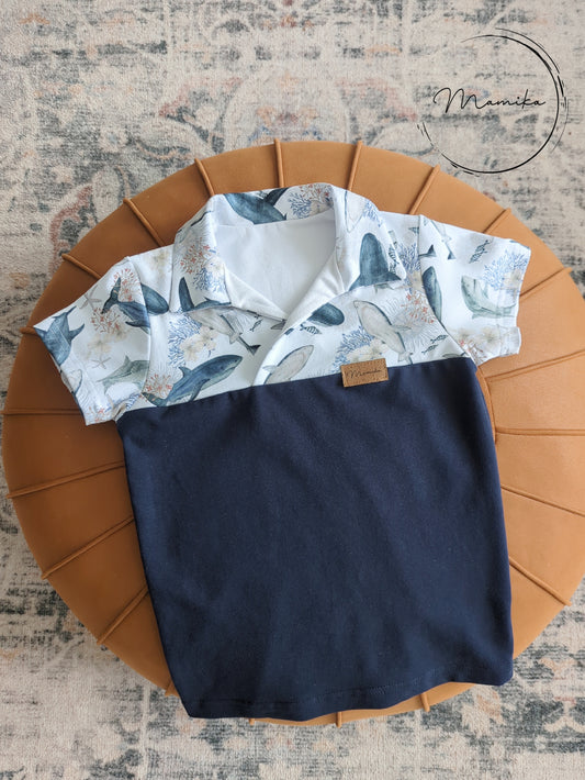 Polo Doux Requins Marine