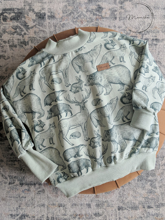 Sweater Oversized Col Tortue - Animaux de la forêt